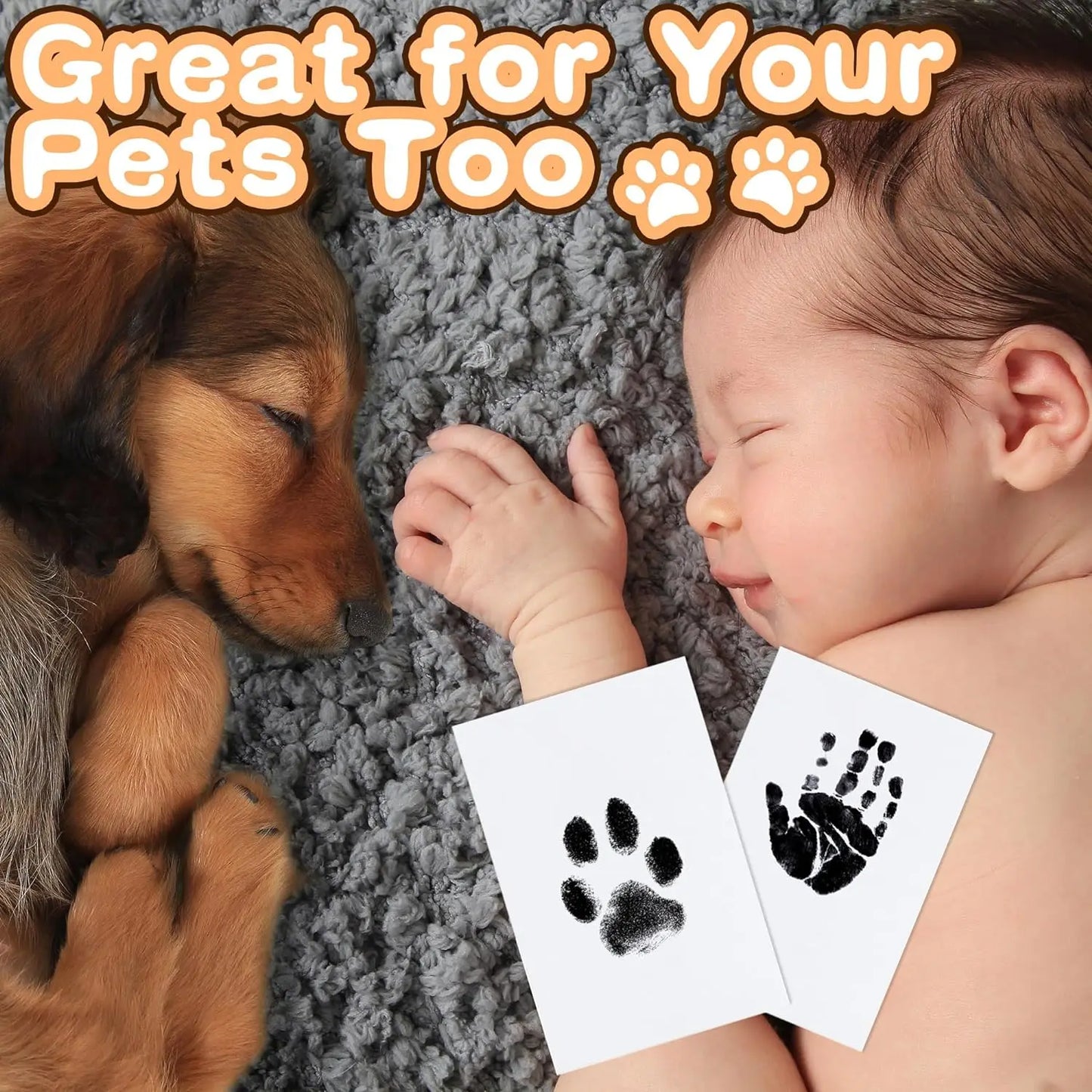 Pfotenabdruck Clean Touch Stempelkissen – Erinnerungsstück für Hunde- oder Katzenbesitzer, DIY Set für tuschfreie Pfoten- und Nasenabdrücke