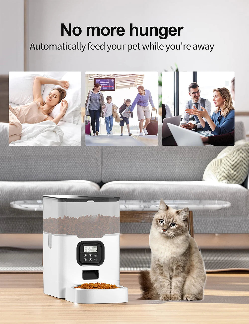 Automatischer Futterspender für Hunde & Katzen – Smart Feeder mit TuYa App, WLAN, Sprachsteuerung & Timer, Anti-Schling-Funktion 4L