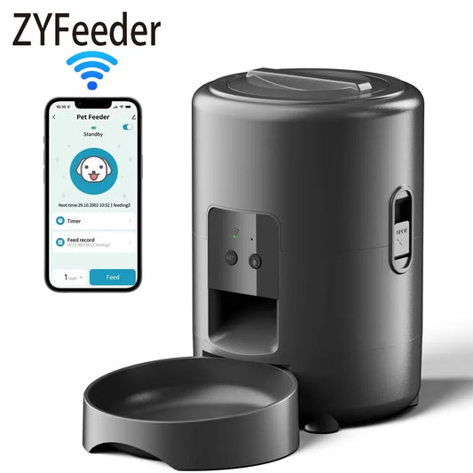 Automatischer 2L Futterspender für Hunde & Katzen – Smart Control über TuYa App, Trockennahrung Spender mit Schüssel
