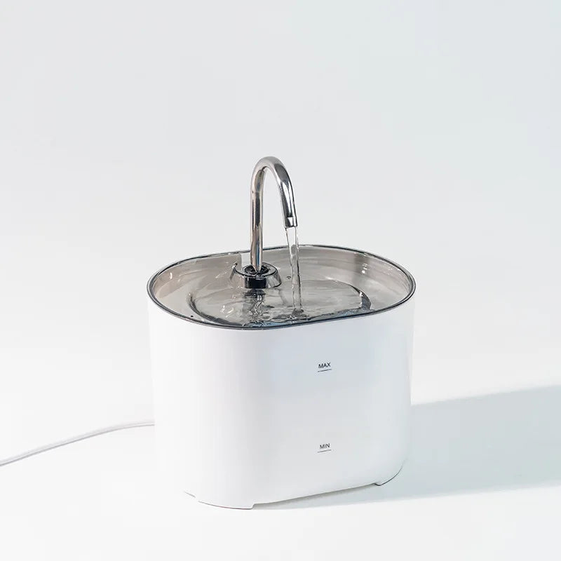 Automatischer Katzenbrunnen mit Edelstahlhahn – leiser Trinkbrunnen mit Filter für Katzen & kleine Hunde