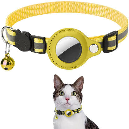 Katzenhalsband mit AirTag-Halter – reflektierend, verstellbar & wasserdicht mit Sicherheitsverschluss & Glöckchen