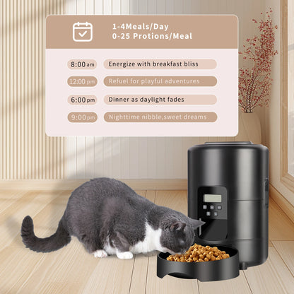 Automatischer 2L Futterspender für Hunde & Katzen – Smart Control über TuYa App, Trockennahrung Spender mit Schüssel