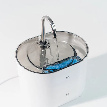 Automatischer Katzenbrunnen mit Edelstahlhahn – leiser Trinkbrunnen mit Filter für Katzen & kleine Hunde