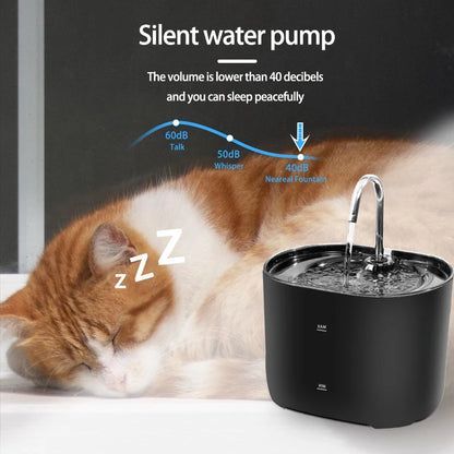 Automatischer Katzenbrunnen mit Edelstahlhahn – leiser Trinkbrunnen mit Filter für Katzen & kleine Hunde