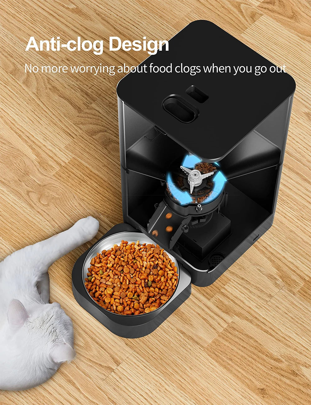 Automatischer Futterspender für Hunde & Katzen – Smart Feeder mit TuYa App, WLAN, Sprachsteuerung & Timer, Anti-Schling-Funktion 4L