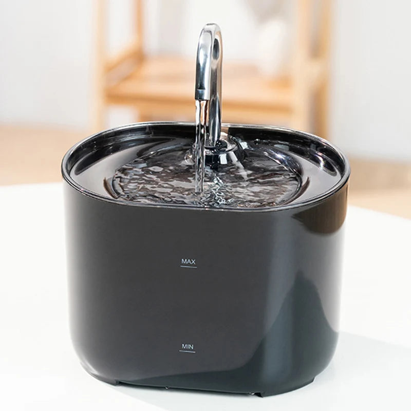 Automatischer Katzenbrunnen mit Edelstahlhahn – leiser Trinkbrunnen mit Filter für Katzen & kleine Hunde