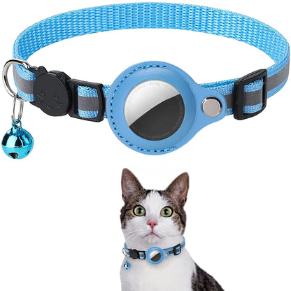Katzenhalsband mit AirTag-Halter – reflektierend, verstellbar & wasserdicht mit Sicherheitsverschluss & Glöckchen