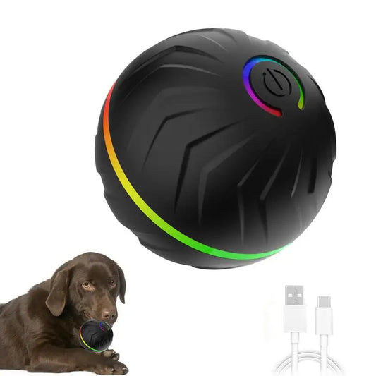 Rollender Hundespielball – automatisches interaktives Haustierspielzeug, USB-wiederaufladbarer Hundekauspielball, Haustierbedarf für Garten, Hinterhof & Park